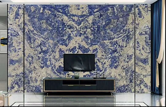 Maßgeschneiderter Bolivianisch Blau Transparenter Sodalit Onyx Marmor für große Platten oder nach Maß geschnitten