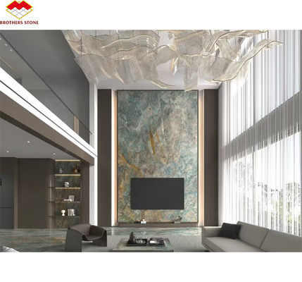 Amazon Blue Luxury Stone Polished Slab für Villa und Hotel Innenarchitektur Inspiration