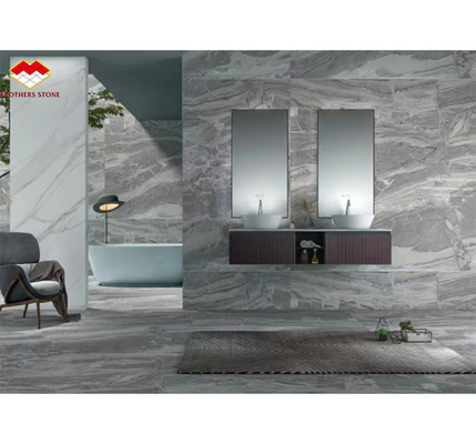 Polsterte Serbische Graumarmorwandplatten für High-End-Innenarchitektur