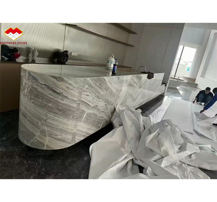 Polsterte Serbische Graumarmorwandplatten für High-End-Innenarchitektur