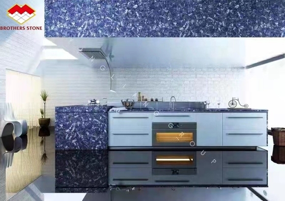 Moderne Fliesen Blaue Farbe Lemurier Blaue Granitplatte für Innenarchitektur