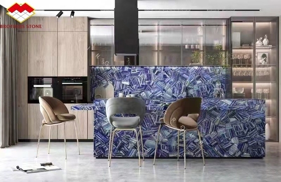Moderne Fliesen Blaue Farbe Lemurier Blaue Granitplatte für Innenarchitektur