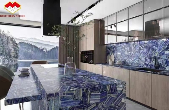 Moderne Fliesen Blaue Farbe Lemurier Blaue Granitplatte für Innenarchitektur