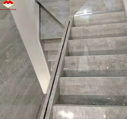 ODM OEM Polierte Mondlicht Graue Marmorstein Fußboden Treppen für Hotel in Yunfu