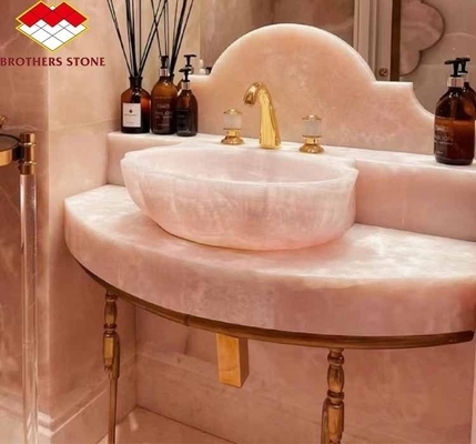 Matt Oberflächenveredelung Moderne rosa Onyx Stein für Tisch und Wand Anwendung