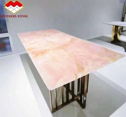 Matt Oberflächenveredelung Moderne rosa Onyx Stein für Tisch und Wand Anwendung