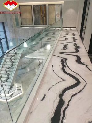 Polsterte Panda Weiße Marmorplatte Moderne und beliebte Tischplatte für Treppen