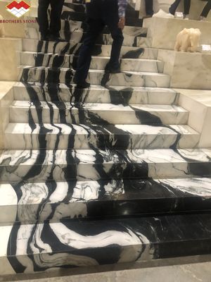 Polsterte Panda Weiße Marmorplatte Moderne und beliebte Tischplatte für Treppen