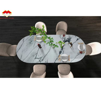 Schneebirge Weißmarmor Große Platte für modernes Design Esstisch Oberfläche Naturstein