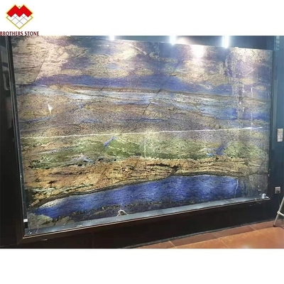 Polsterter Traum Saphir Blau Onyx Quarzit Platten Luxus Stein Hintergrundlicht Durchsichtig