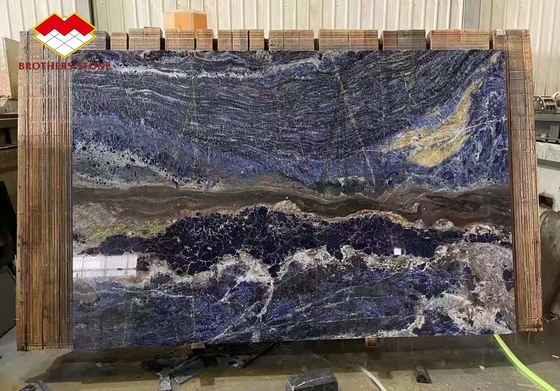 Polsterter Traum Saphir Blau Onyx Quarzit Platten Luxus Stein Hintergrundlicht Durchsichtig