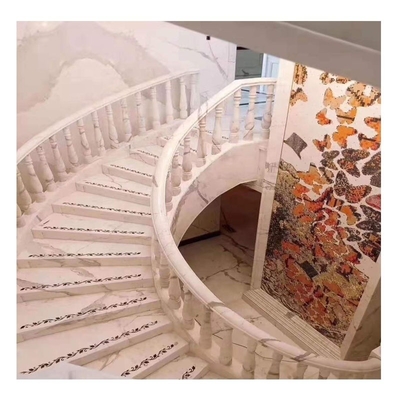 Hochpoliertes modernes Design Calacatta Weißmarmor Treppen und Stufen für Innenvilla