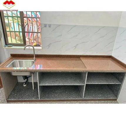 Modern polierter, geschliffener, chinesischer Naturstein, nach Maß geschnitten, roter Granitstein für die Küchenplatte