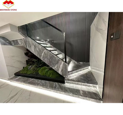 Populäre Raum Grau Marmor Große Platte für moderne Leichtgraue Treppen in Haus und Hotel