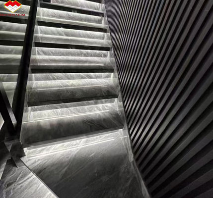 Populäre Raum Grau Marmor Große Platte für moderne Leichtgraue Treppen in Haus und Hotel