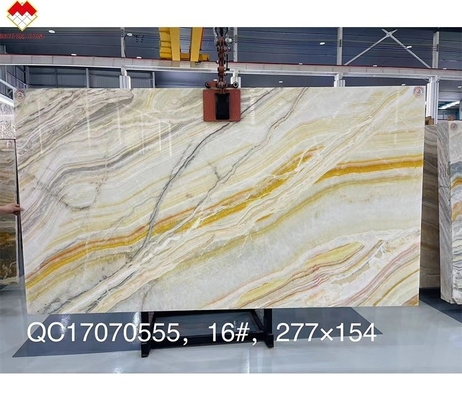 Durchsichtiger Regenbogen Onyx Stein für Villa Hintergrund CNF Polster Rot Drachen Onyx Marmor