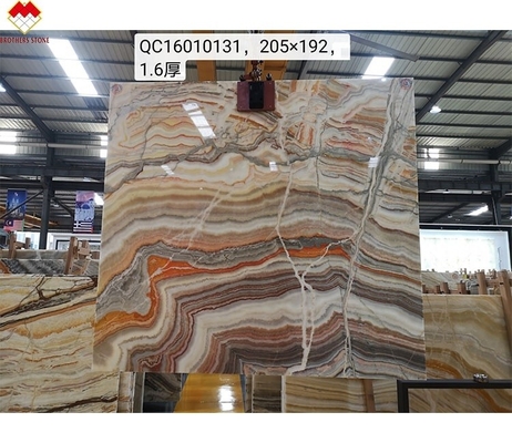 Durchsichtiger Regenbogen Onyx Stein für Villa Hintergrund CNF Polster Rot Drachen Onyx Marmor