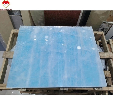 Schöne Hintergrundbeleuchtung Blau Kristall Onyx Platte perfekt für moderne Wohn- und Hoteldekoration