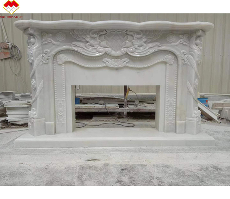 Modernes Design Weißer Marmor Kamin Umgebung für Wandmontage