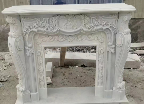 Modernes Design Weißer Marmor Kamin Umgebung für Wandmontage
