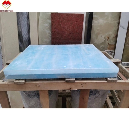 Moderne Fußbodenrevolution Durchscheinende Blaue Jade Onyx Steinfliesen für Wand und Boden