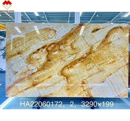 Innenarchitekturbuch mit gelbem Honig Onyx Marmorplatten für die Wand Hintergrund