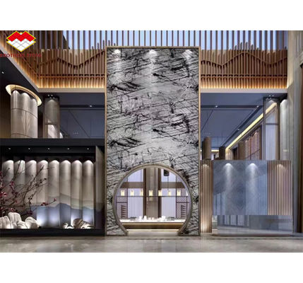 italienischer Naturstein Silbernürn Schwarz Grau Marmor texturierte Platte für Hauswand