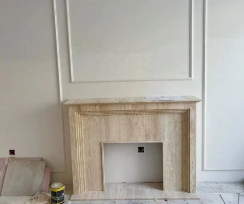 Gemachter Kamin im europäischen Stil Naturmarmor für modernes Wohnzimmer im Innenraum