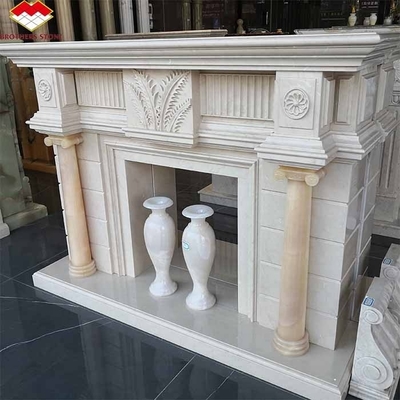Freistehende moderne Innenraum Royal Botticino Marmor Dekor Creme Shanna Beige Marmor für Kamin Tischplatte Umgeben