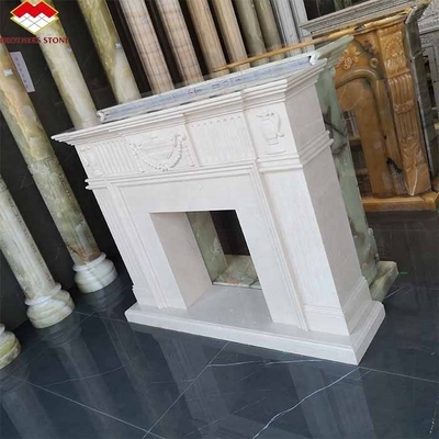 Freistehende moderne Innenraum Royal Botticino Marmor Dekor Creme Shanna Beige Marmor für Kamin Tischplatte Umgeben