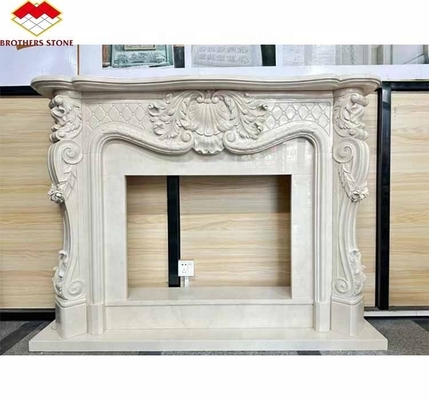 Freistehende moderne Innenraum Royal Botticino Marmor Dekor Creme Shanna Beige Marmor für Kamin Tischplatte Umgeben