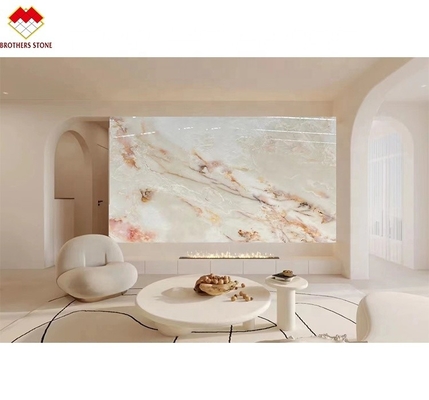 Polsterte natürliche weiße Onyx-Steinplatte für Luxus-Boden und Wand