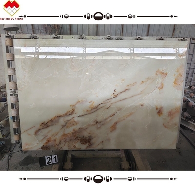 Polsterte natürliche weiße Onyx-Steinplatte für Luxus-Boden und Wand