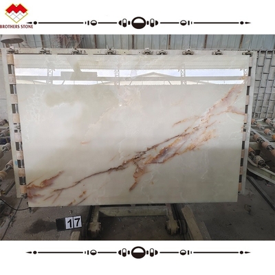 Polsterte natürliche weiße Onyx-Steinplatte für Luxus-Boden und Wand