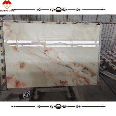 Polsterte natürliche weiße Onyx-Steinplatte für Luxus-Boden und Wand