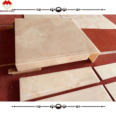 Polsterte natürliche weiße Onyx-Steinplatte für Luxus-Boden und Wand