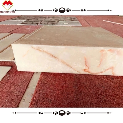 Polsterte natürliche weiße Onyx-Steinplatte für Luxus-Boden und Wand