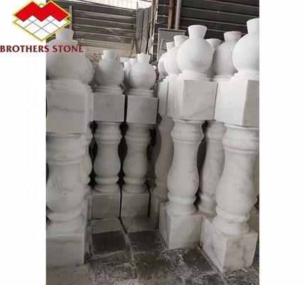 Polerierte Oberfläche Fertig-Handleil-Säule für Heimdekorationen in Guangxi Weißmarmor