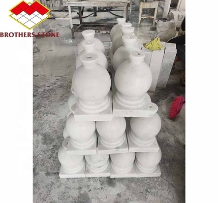 Polerierte Oberfläche Fertig-Handleil-Säule für Heimdekorationen in Guangxi Weißmarmor