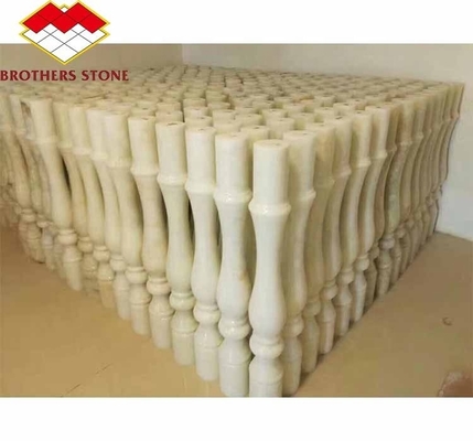 Weiß-grüner Onyx-Marmor-Handgriff für Treppen modern polierte Balustraden