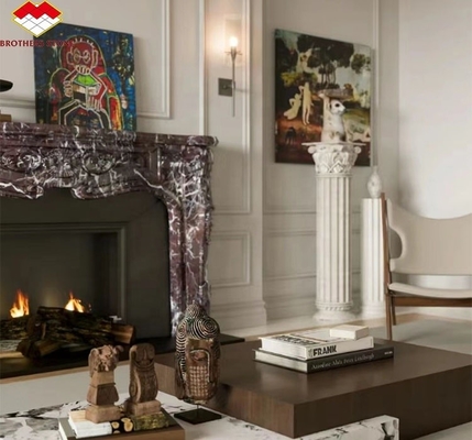 Innenfläche mit Steinmantel für modernen Violett-Marmor-Kamin