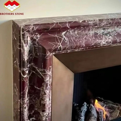 Innenfläche mit Steinmantel für modernen Violett-Marmor-Kamin