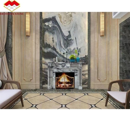 Moderne Mini Handgefertigte Mantel Kunst Skulptur Bogen Französisch New York Marmor Innenraum Duft Schnee Pflaume Kamin Umgeben