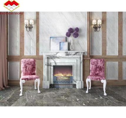 Moderne Mini Handgefertigte Mantel Kunst Skulptur Bogen Französisch New York Marmor Innenraum Duft Schnee Pflaume Kamin Umgeben