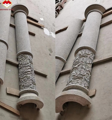 Amerikanischer Stil Granit Marmor Abdeckung Säule Schnitzerei Hohle runde Säule bei Yunfu Verkauf