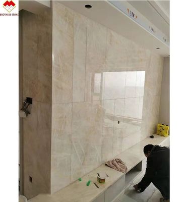 Hintergrundbeleuchtung Weiße Onyx-Fliese für Wand und Boden Durchsichtig kristallweiße Marmor-Großplatte