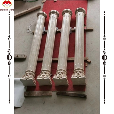 Hotel Massivbeige-Cremestein Römischer Marmorsäule Schnitzerei Design für den Bau