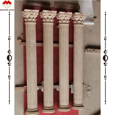 Hotel Massivbeige-Cremestein Römischer Marmorsäule Schnitzerei Design für den Bau