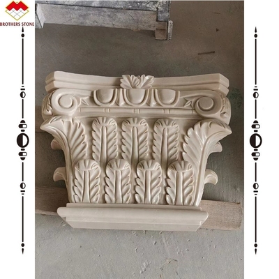 Hotel Massivbeige-Cremestein Römischer Marmorsäule Schnitzerei Design für den Bau