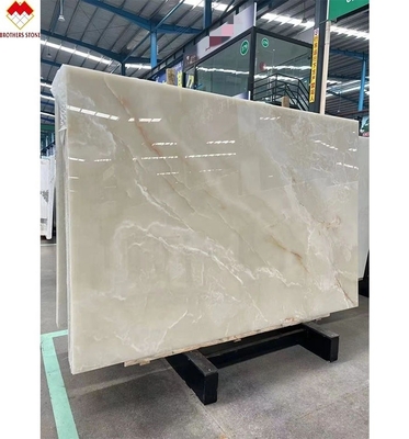 Hintergrundbeleuchtung Royal White Onyx Marmorplatte für anpassbare Tischplatte und Wandplatte